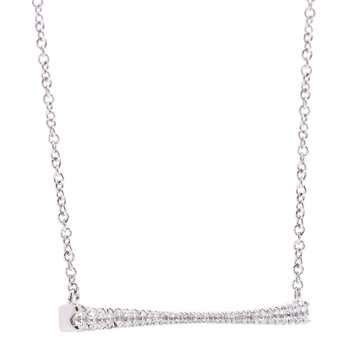 18K White Gold Diamond Pendant, 0.37ct
