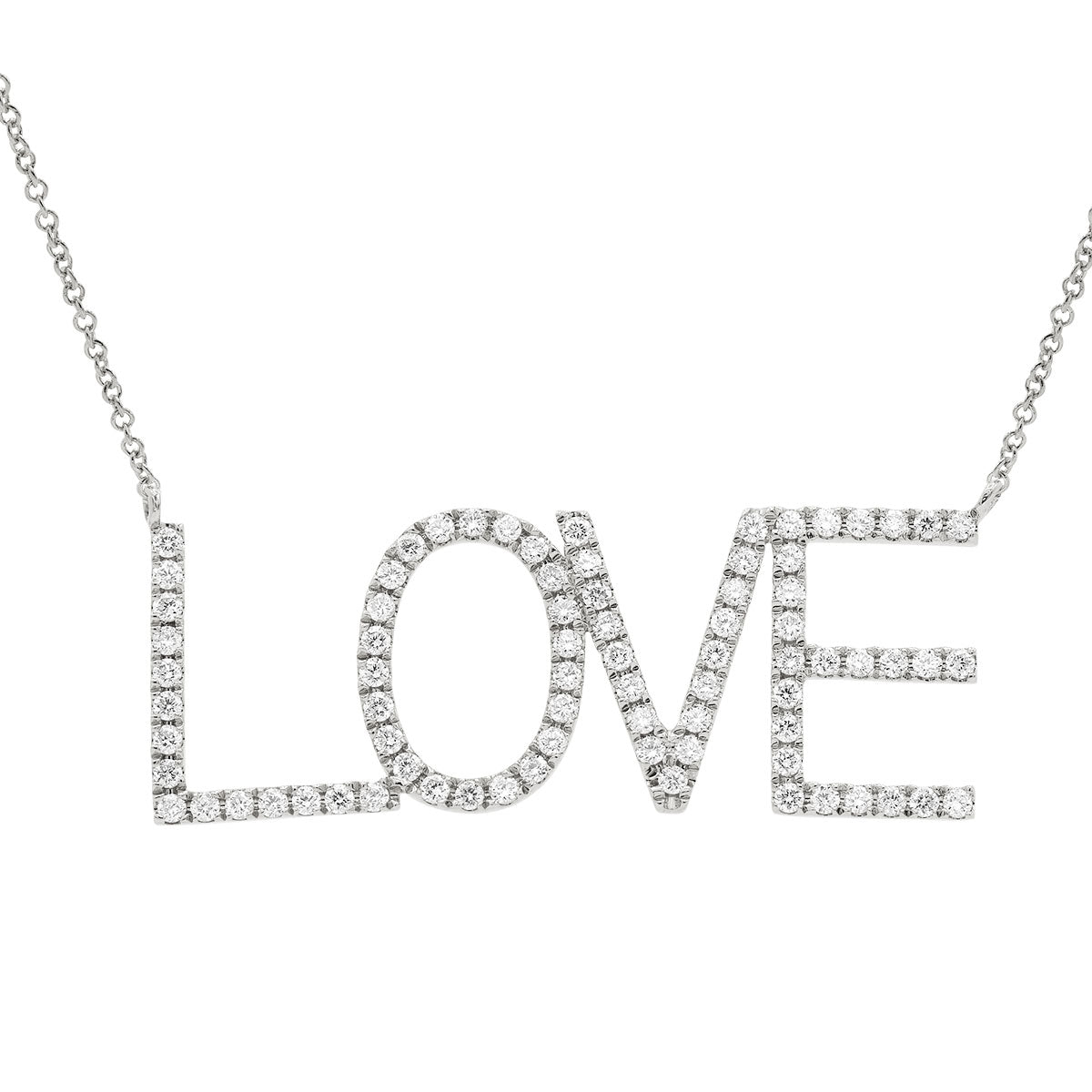 18KW Diamond LOVE Pendant