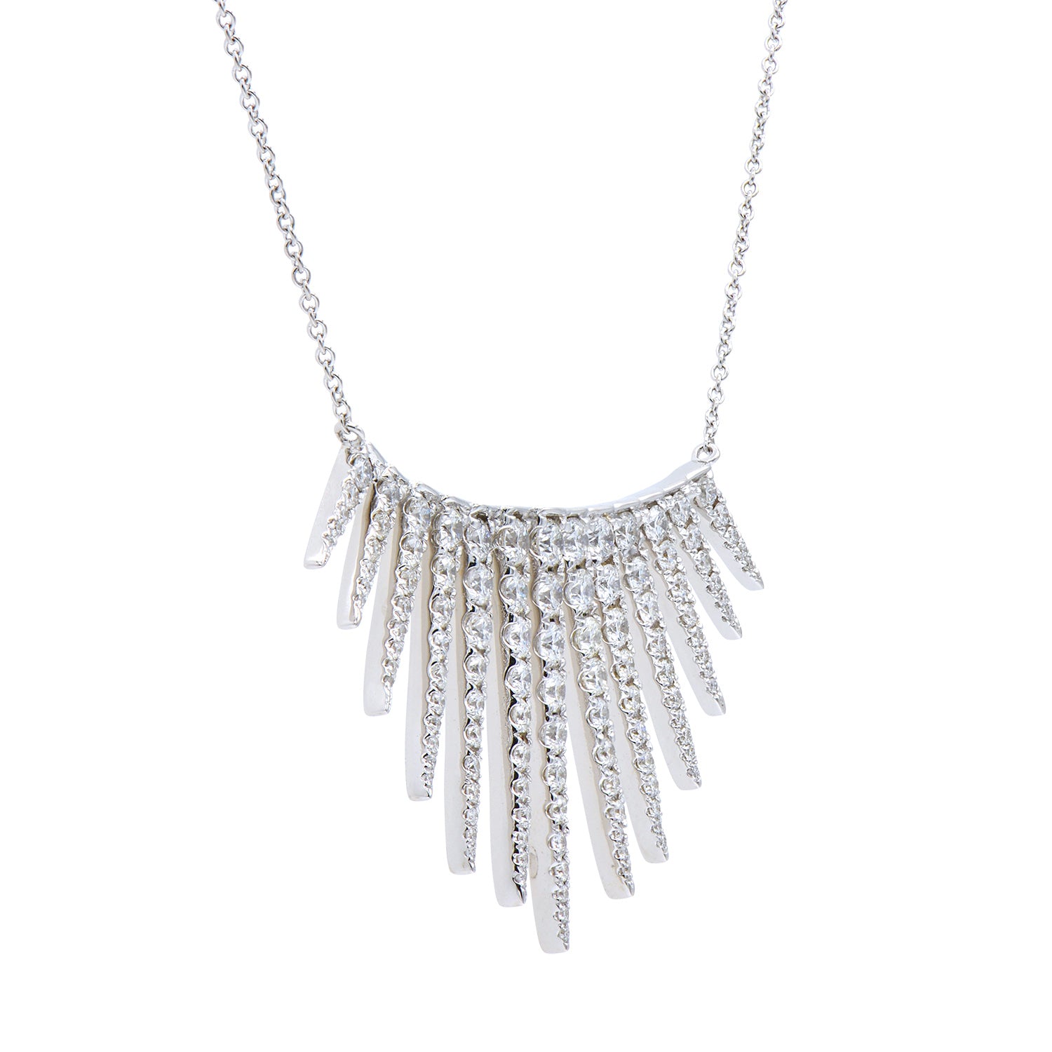 18K White Gold Diamond Pendant, 1.59ct