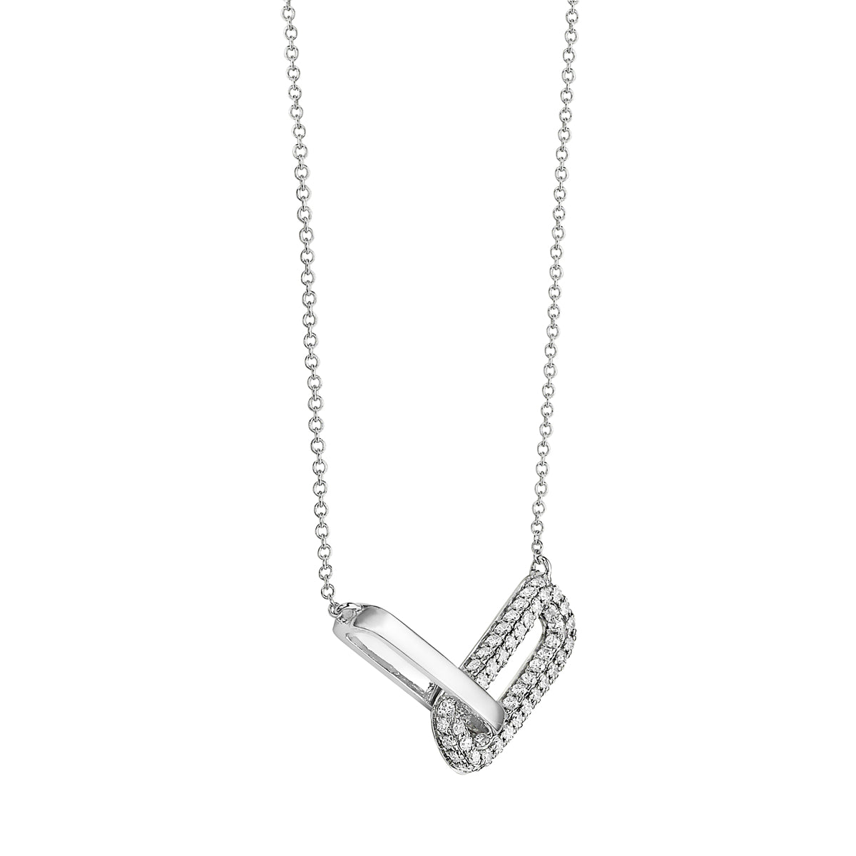 18K White Gold Diamond Necklace, 0.49ct