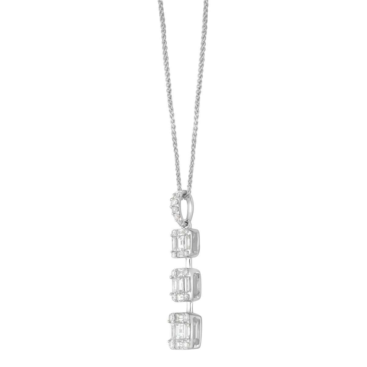 18K White Gold Diamond Necklace, 0.67ct
