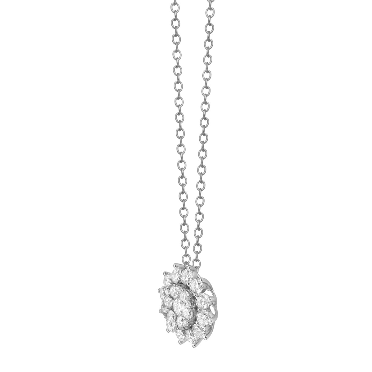 18K White Gold Diamond Necklace, 1.32ct