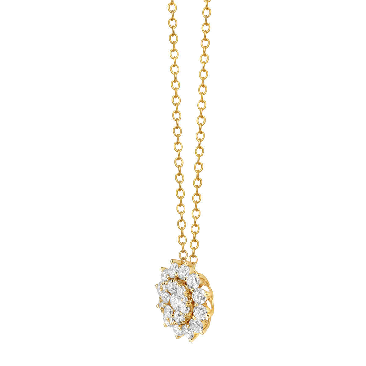 18K Yellow Gold Diamond Necklace, 1.32ct