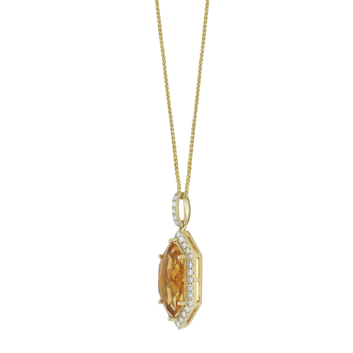 14K Yellow Gold Citrine Pendant, 2.23ct