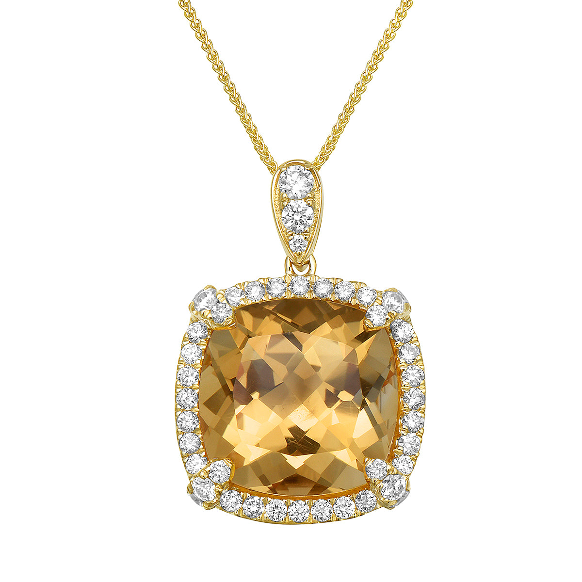 Pendant 14KY/3.2G 1CIT-10.45CT 43RD-0.86CT (14mm) Citrin