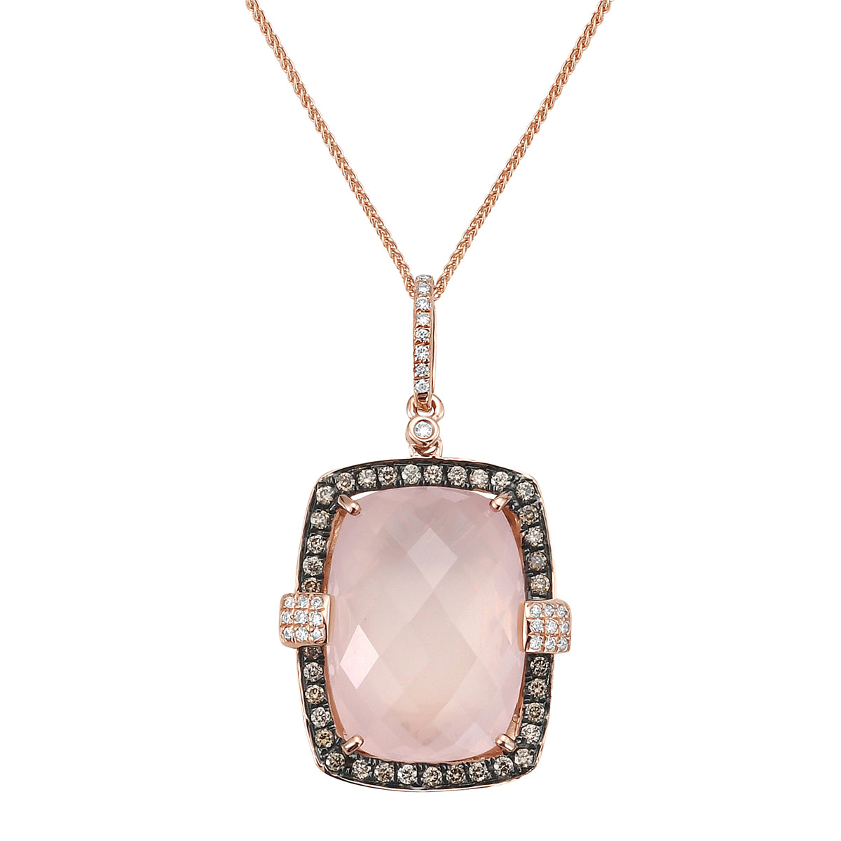 14K Rose Gold Rose Quartz Pendant, 14.57ct