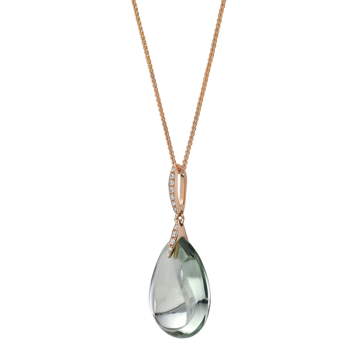 P090057R-G.AME - Pendant 18KR-0.43 11D-0.06C 1G.AME-12.94CT GREEN AMETHYST