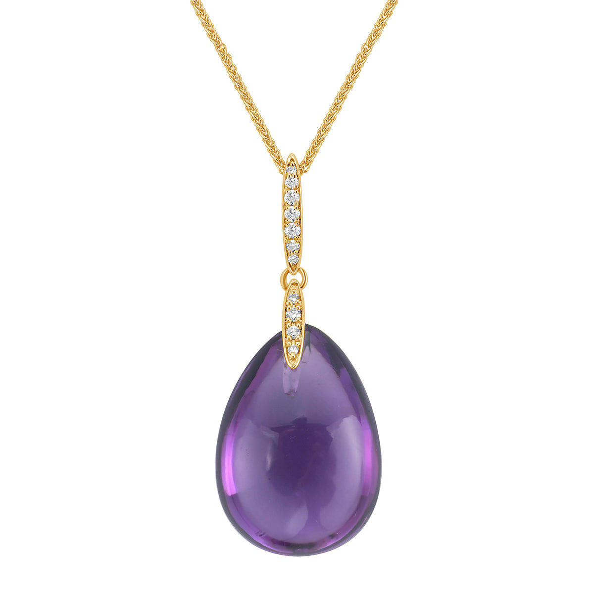 P090057Y-AME - Pendant 14KY/0.5G 1AME-11.17CT 11RD-0.05CT Amethyst