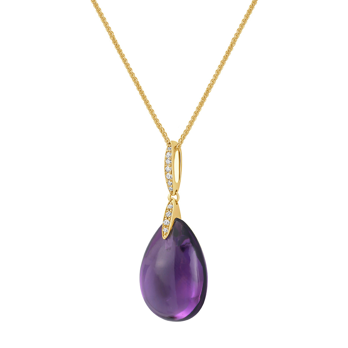 P090057Y-AME - Pendant 14KY/0.5G 1AME-11.17CT 11RD-0.05CT Amethyst
