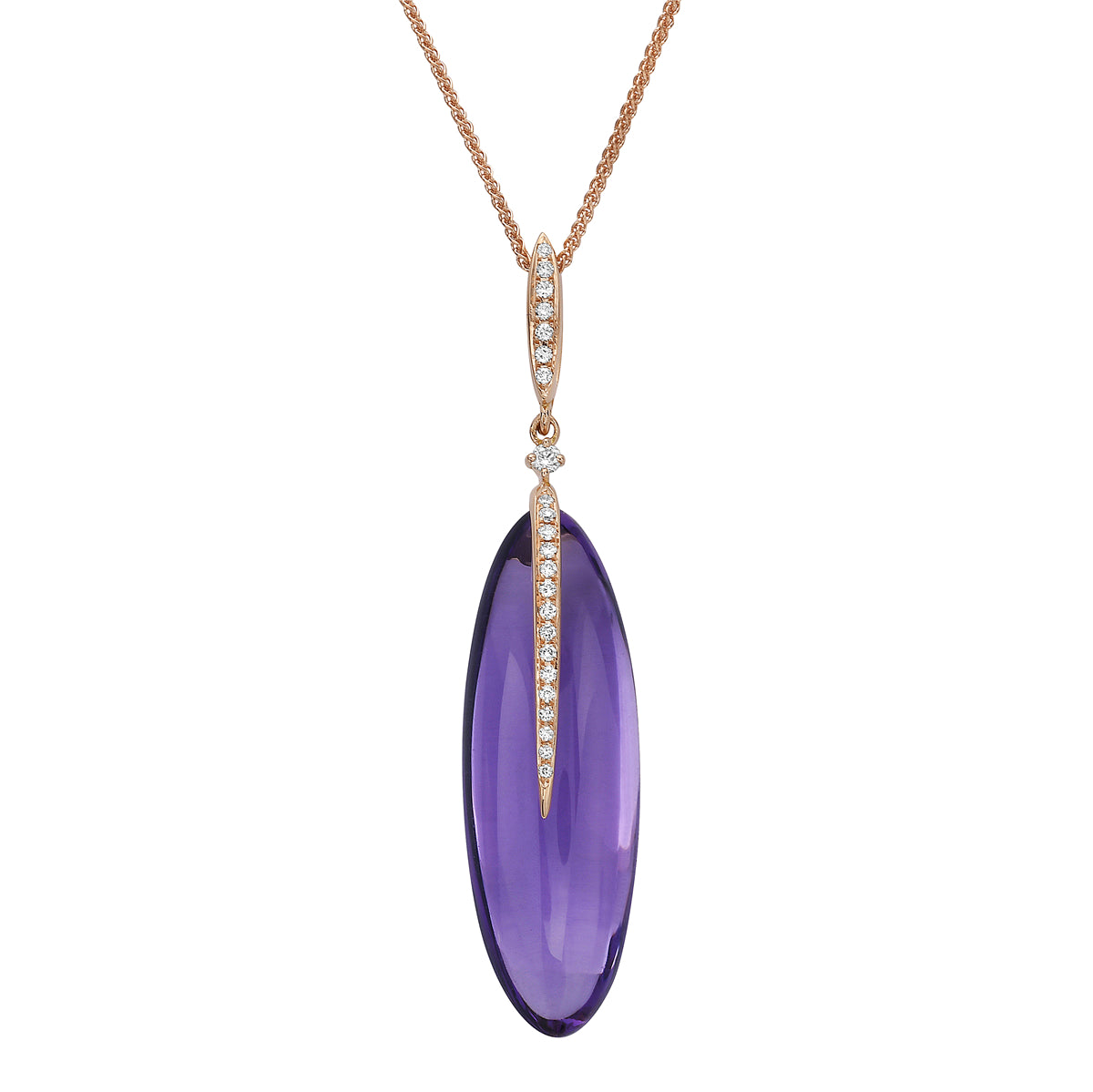 P090058R-AME - PENDANT 18KR-0.74G 32D-0.09CT 1AME-14.93CT AMETHYST