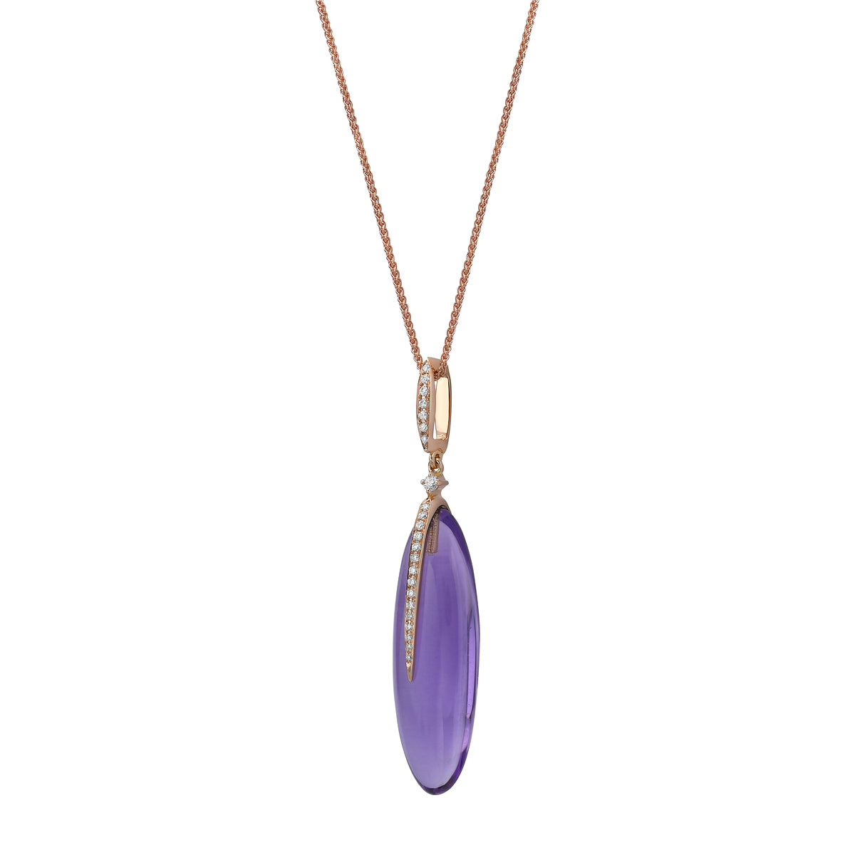 P090058R-AME - PENDANT 18KR-0.74G 32D-0.09CT 1AME-14.93CT AMETHYST