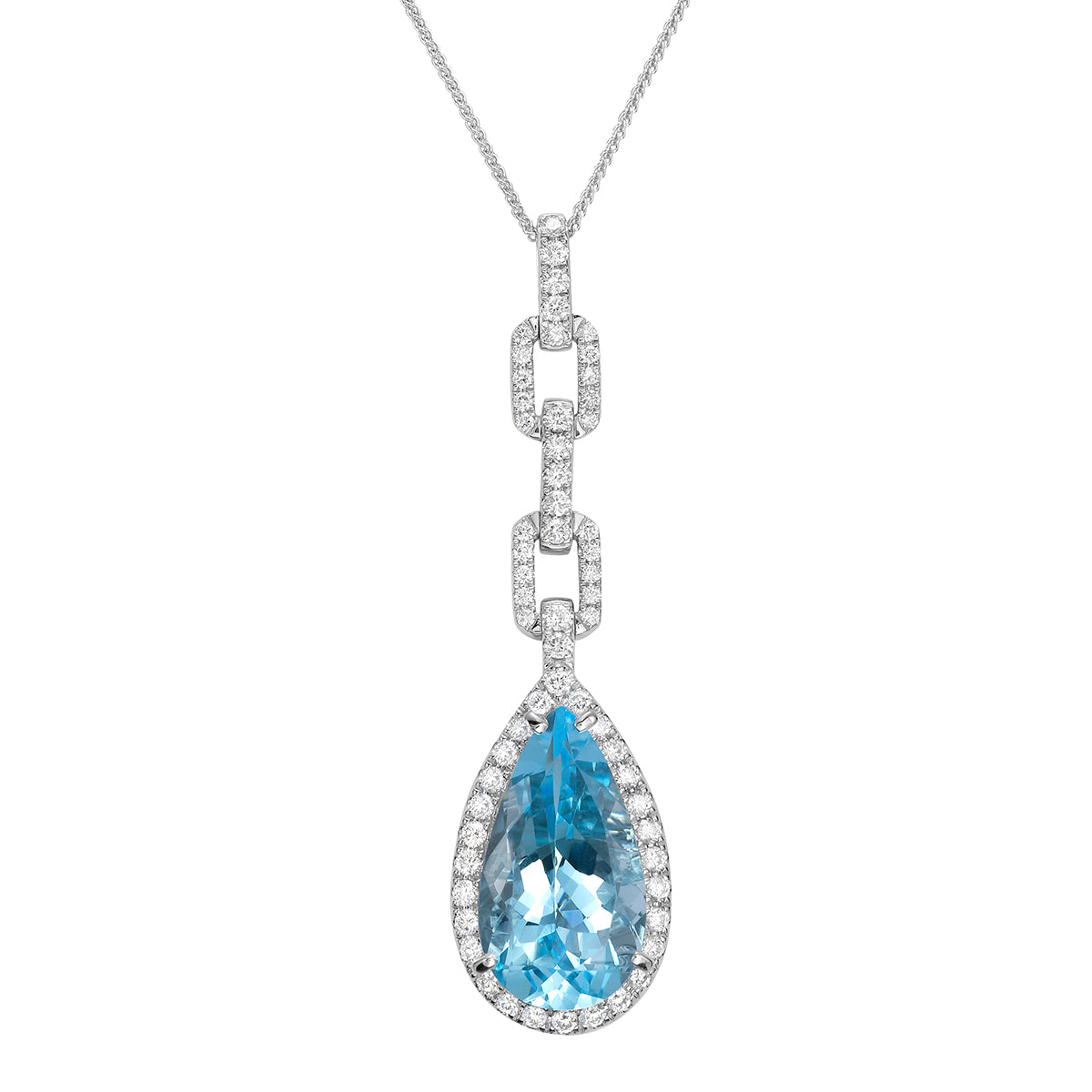 14K White Gold Sky Blue Topaz Pendant, 8.63ct