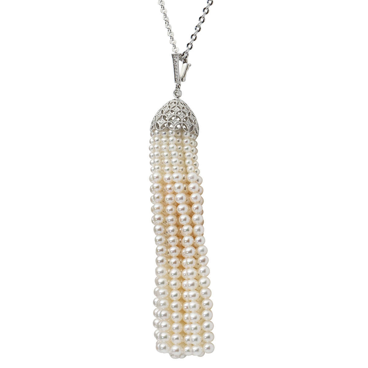 18K Rose Gold Freshwater Pearl Pendant, 0.51ct