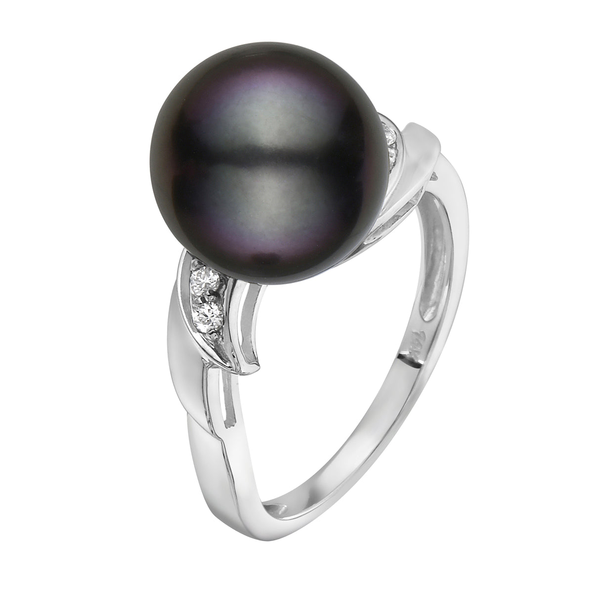 R012051-T - 14KW-3.12G Tahitian Ring 4D-0.05ct 10-11mm