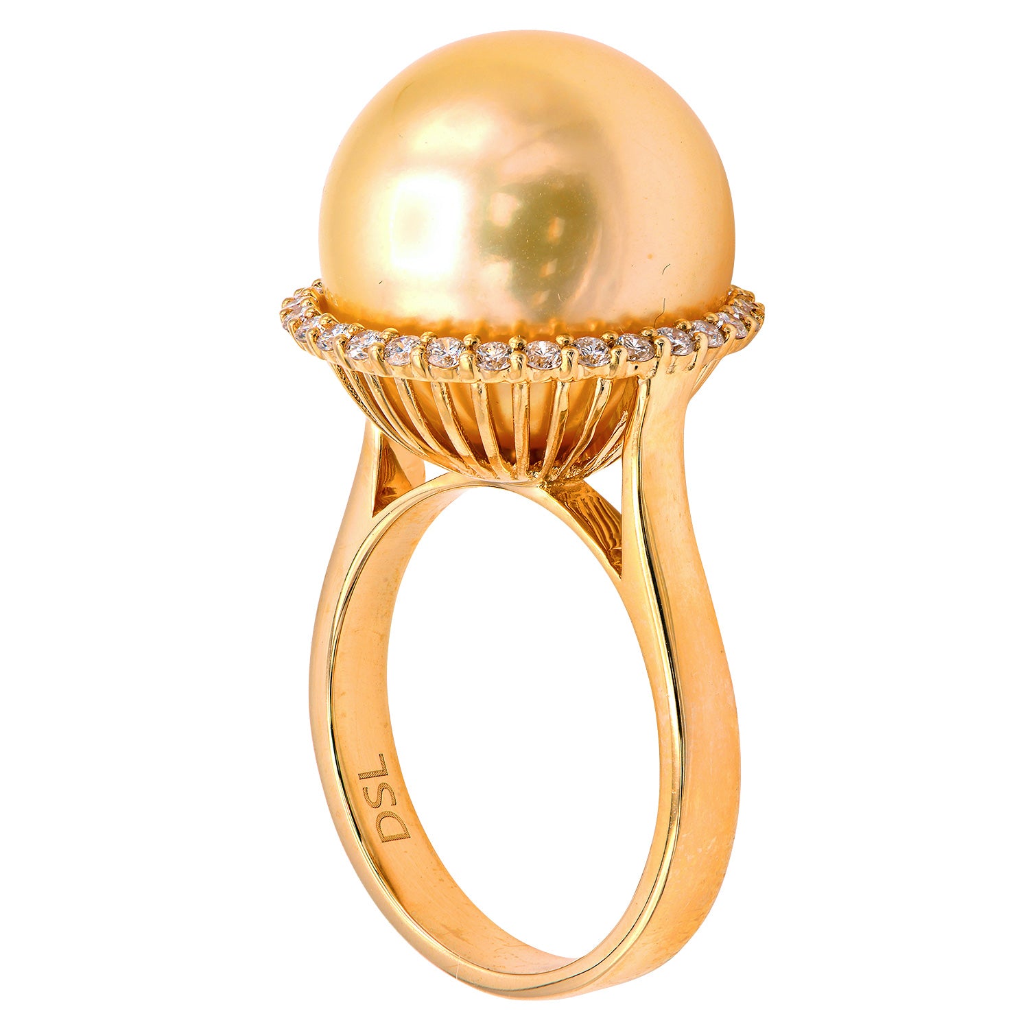 R012074Y-G - 18KY/5.1G Golden Ring 30RD-0.37CT 14-15mm