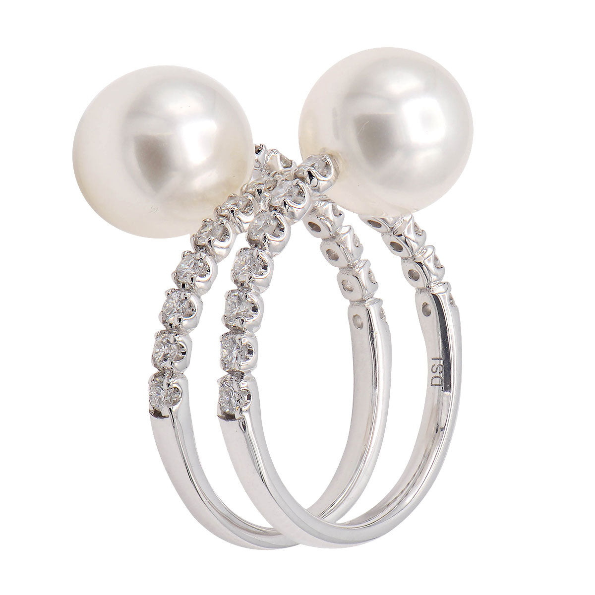 18K White Gold South Sea Pearl Ring, 9-10mm