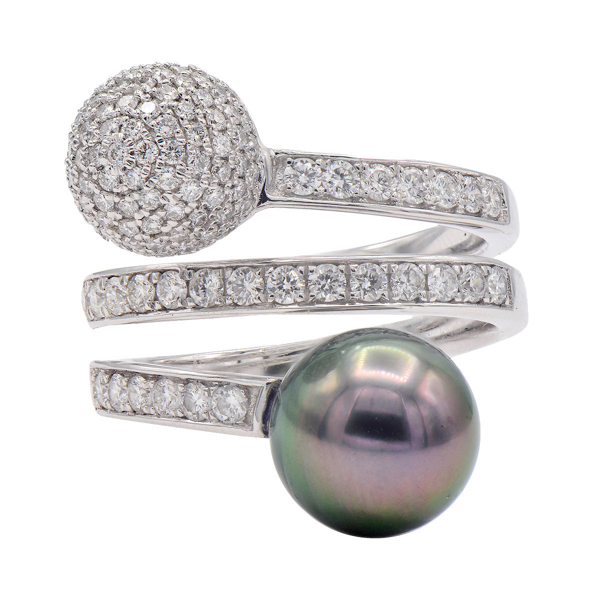 18KW Tahitian Pearl Ring, 10-11mm