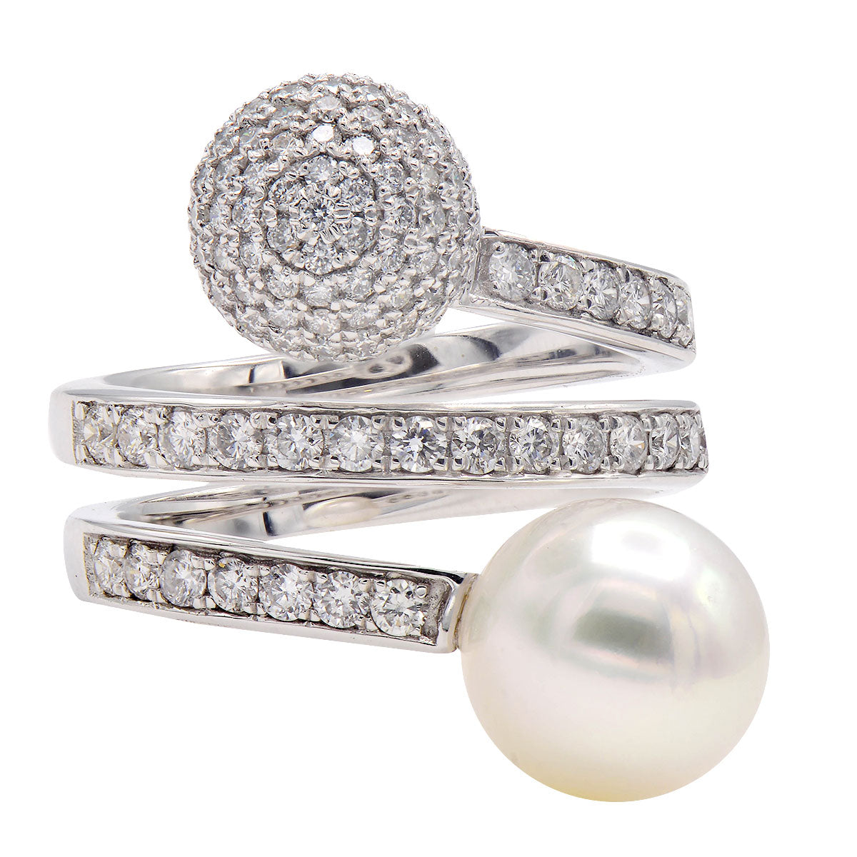 18KW White South Sea Pearl Ring, 10-11mm