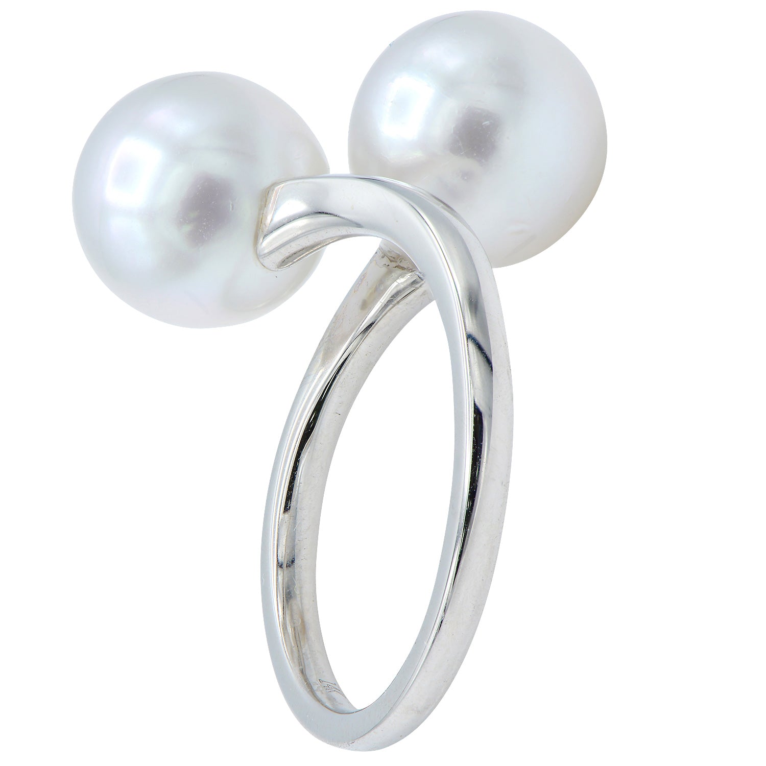 14K White Gold South Sea Pearl Ring, 9-10mm