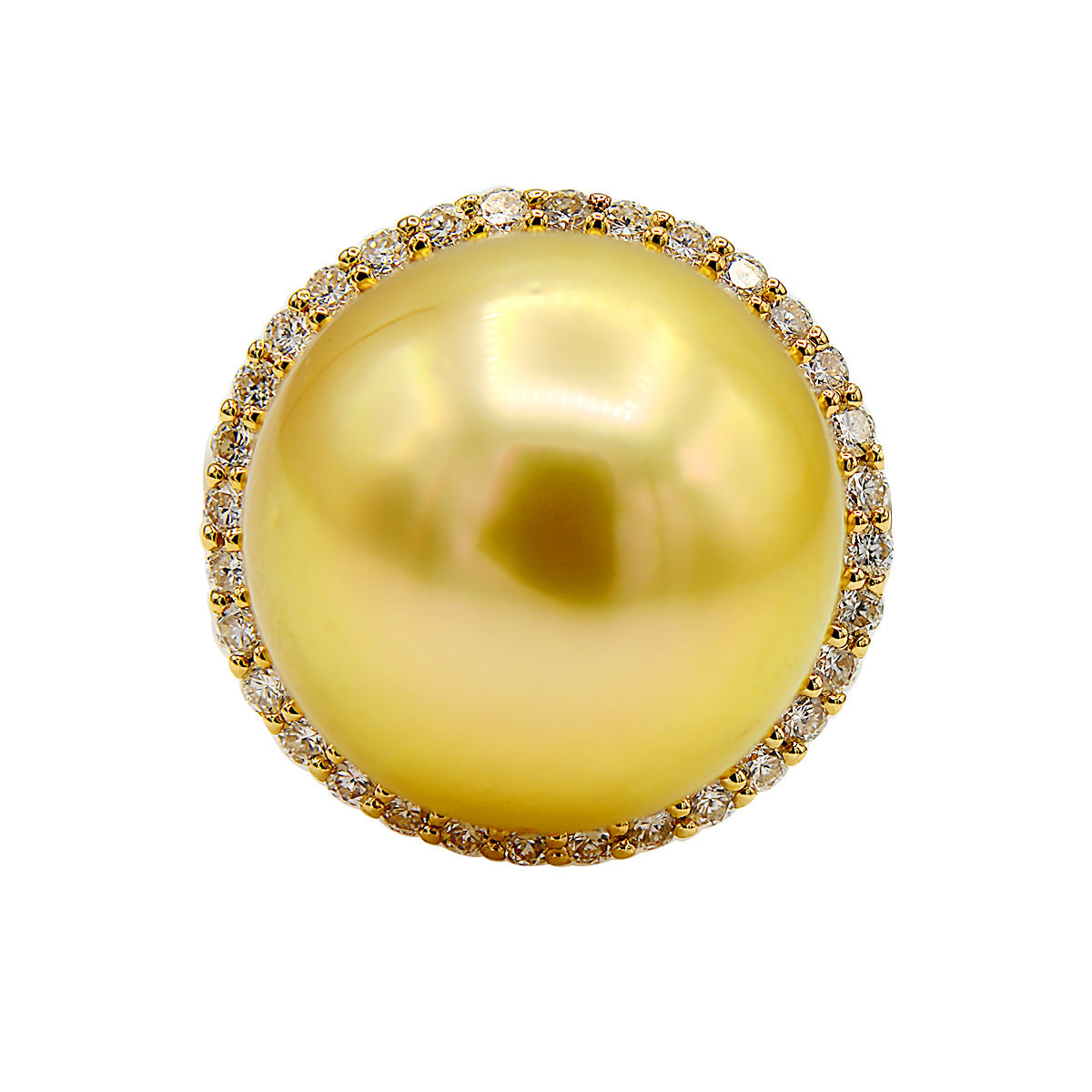 18KR White South Sea Pearl Ring, 15-16mm