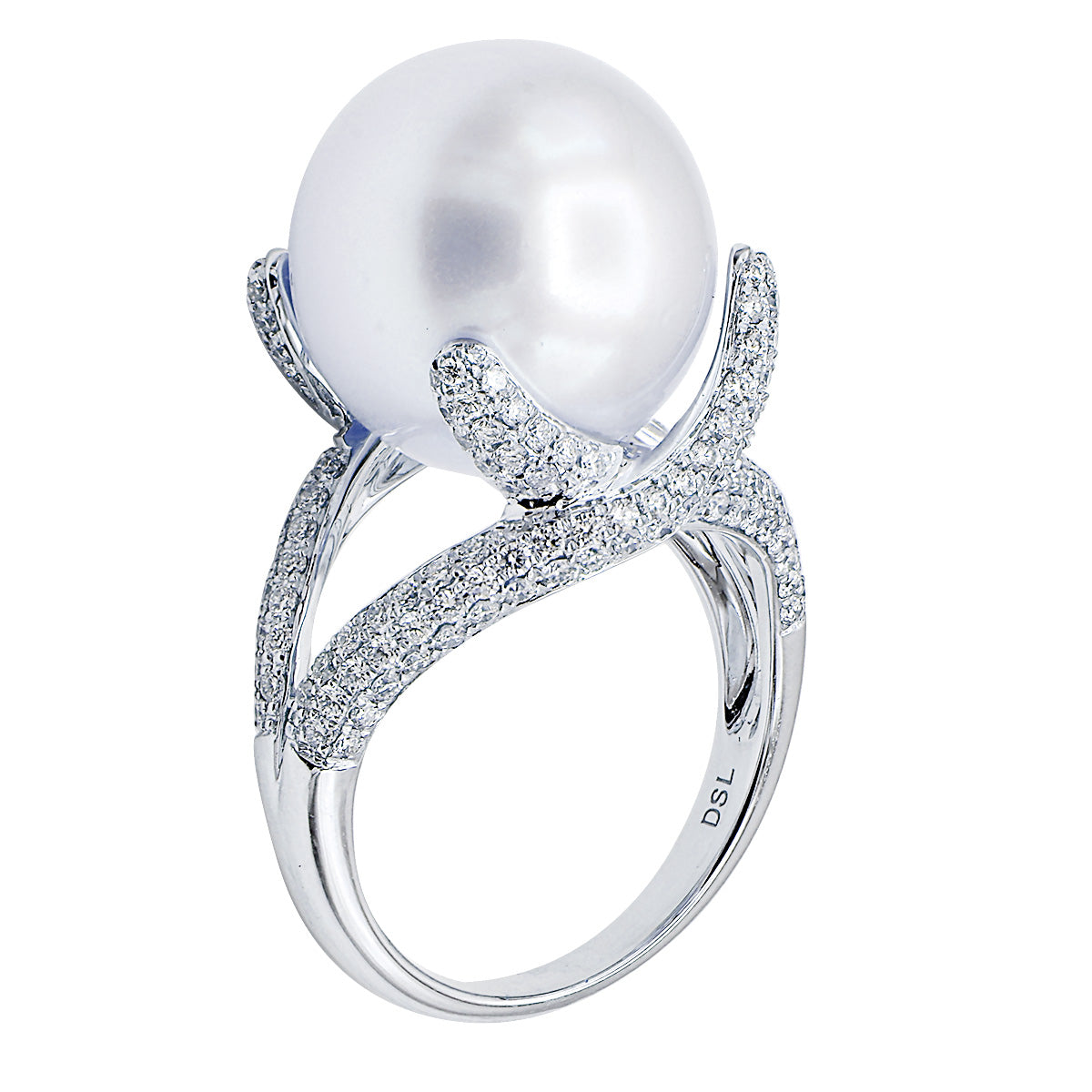18KW White South Sea Pearl Ring, 13-14mm
