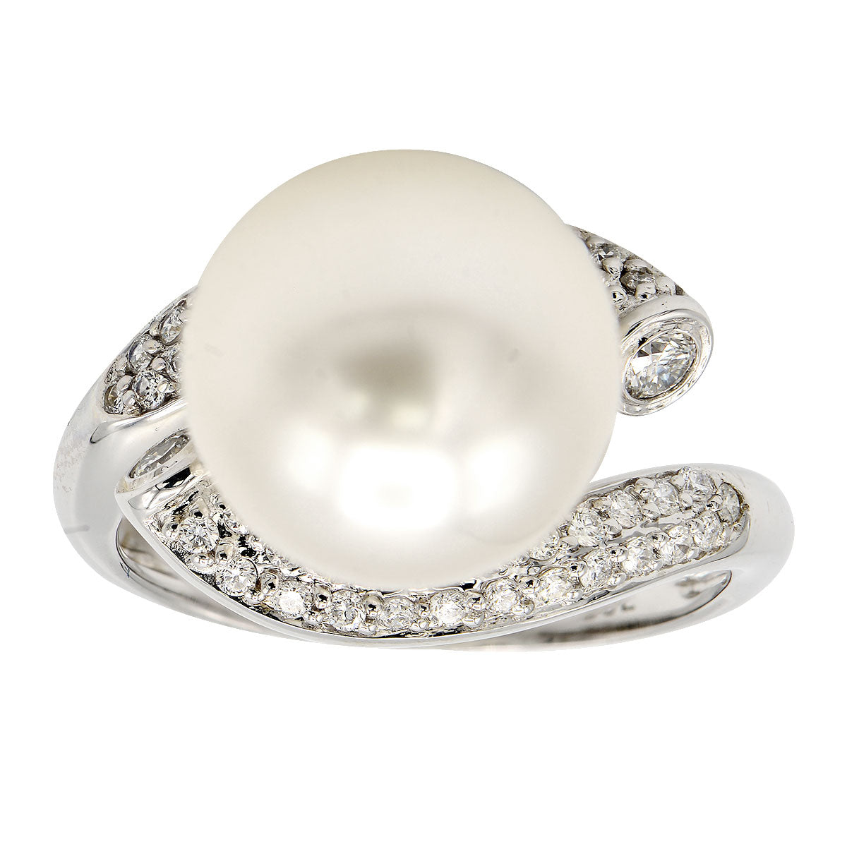 18KW White South Sea Pearl Ring, 11-12mm
