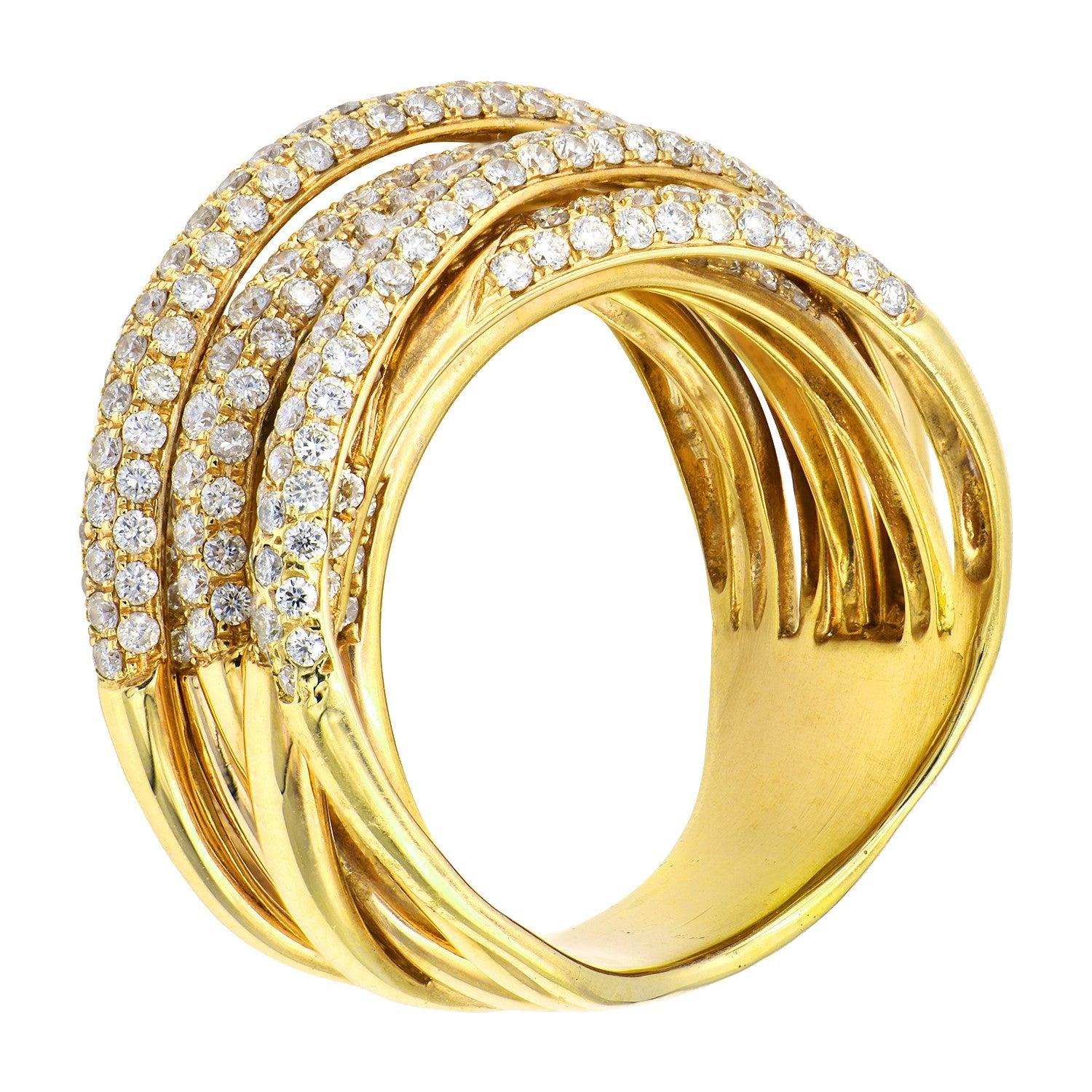 18K Yellow Gold Fashion Diamond Ring, 2.32ct