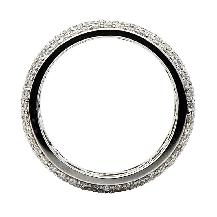 18K White Gold Multi Row Band, 2.7ct