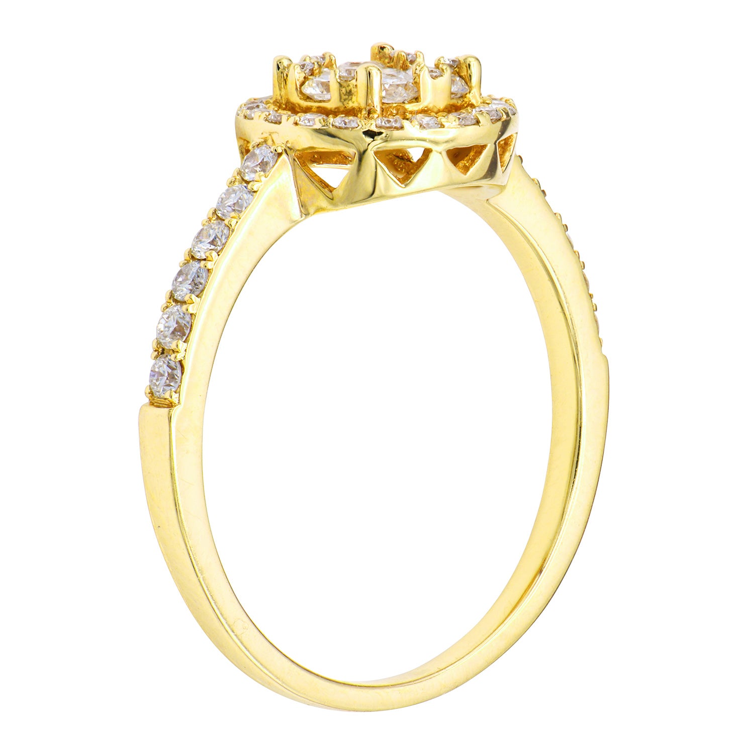 18KY Fashion Diamond Ring, 0.54ct