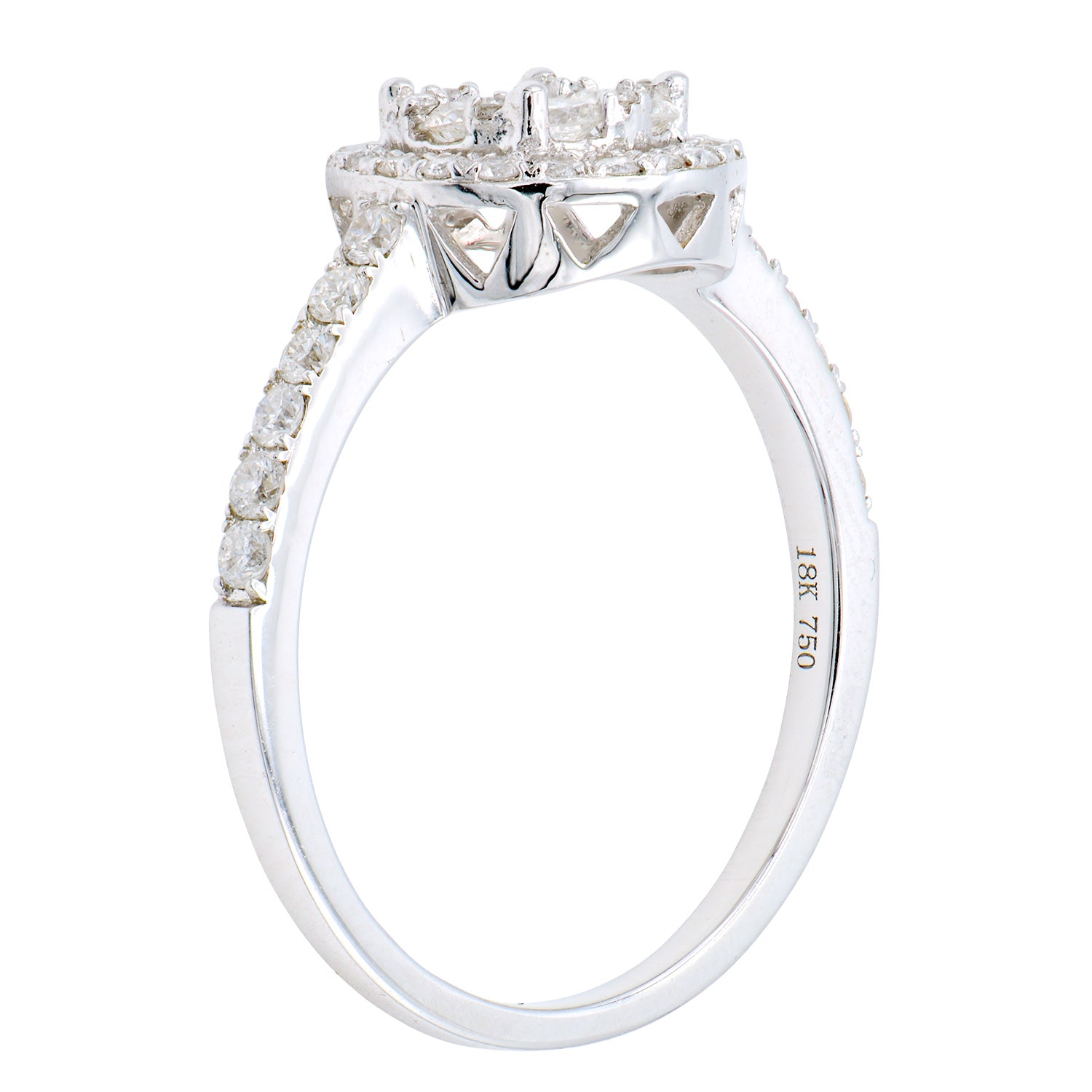 18K White Gold Fashion Diamond Ring, 0.54ct