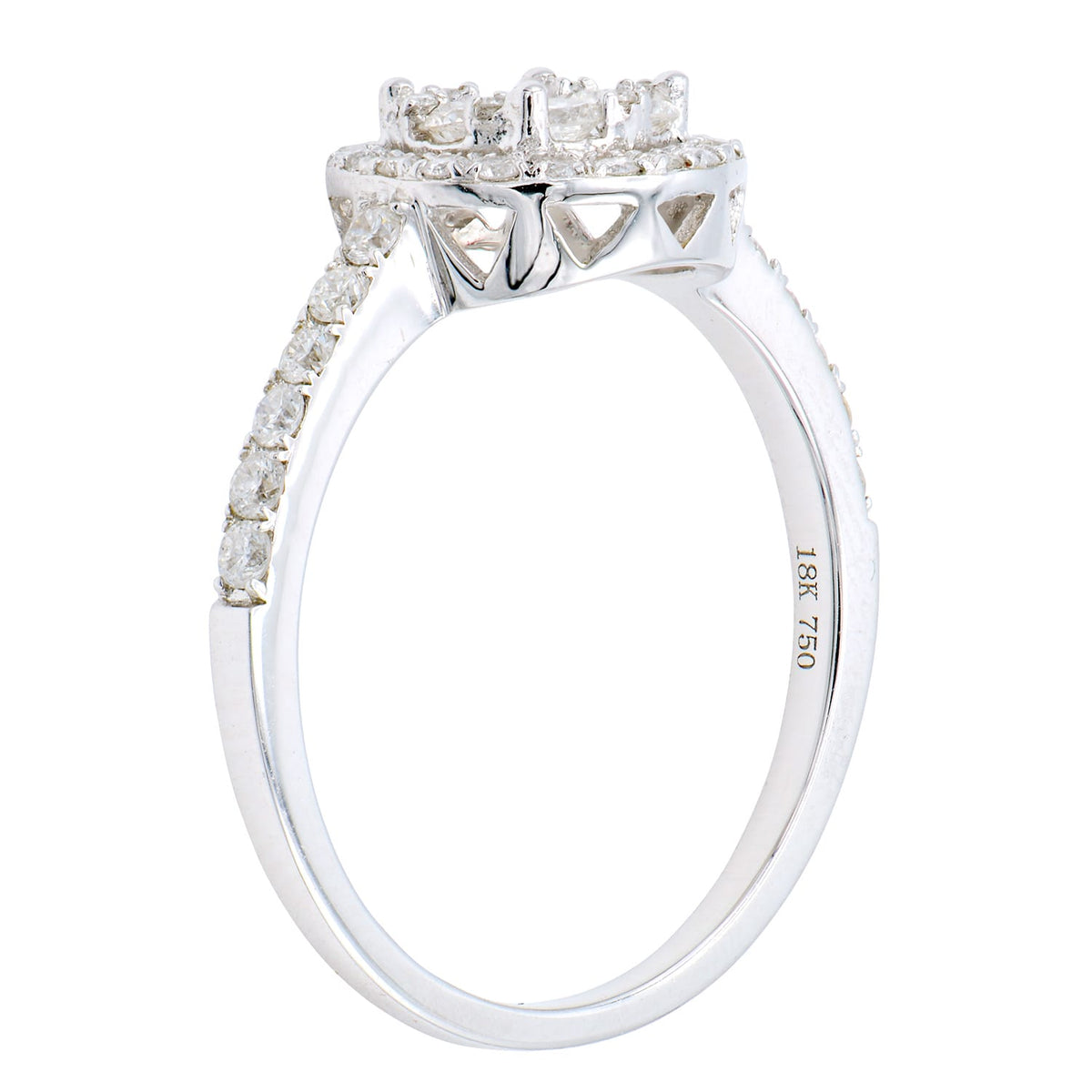 18K White Gold Fashion Diamond Ring, 0.54ct