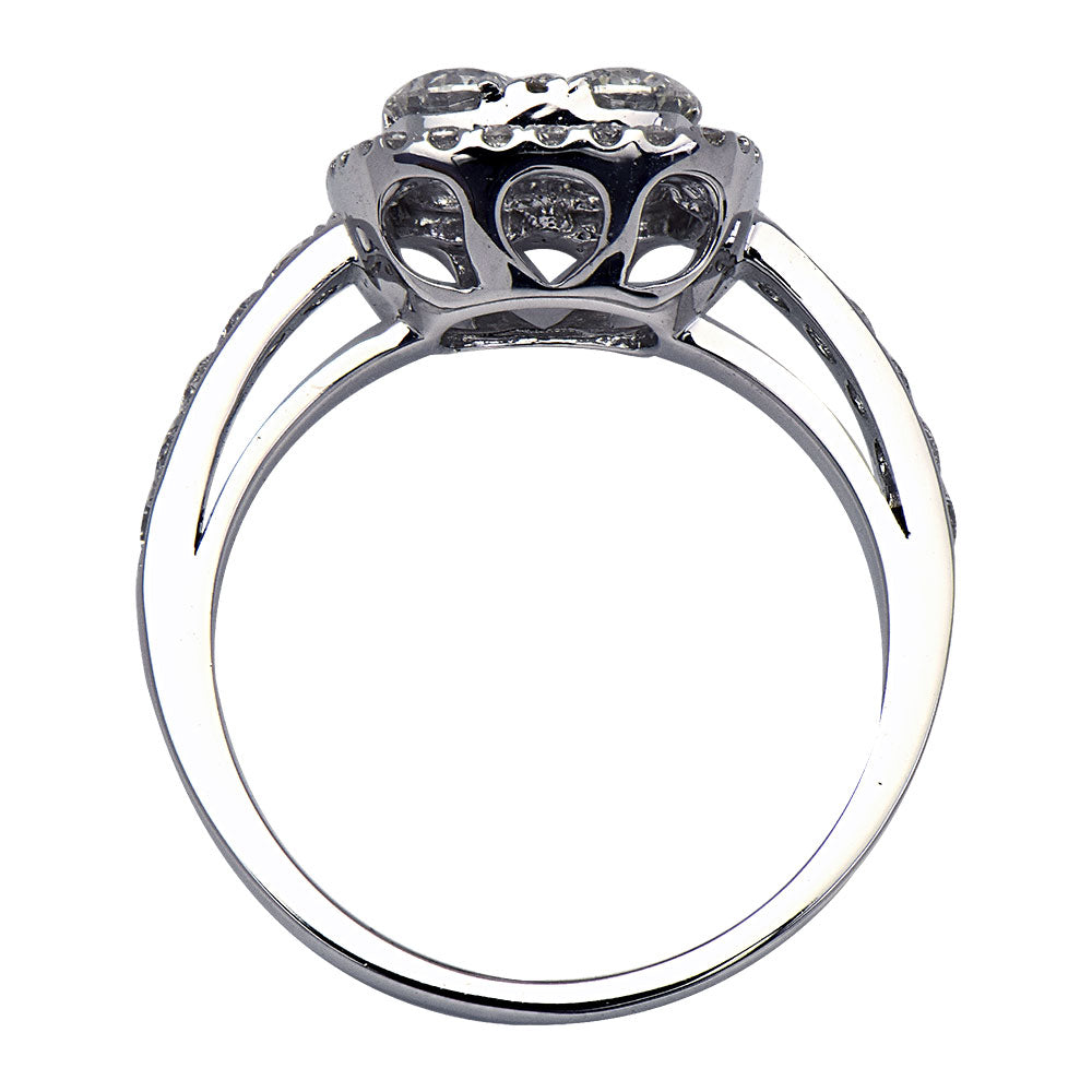 18K White Gold Fashion Diamond Ring, 1.25ct
