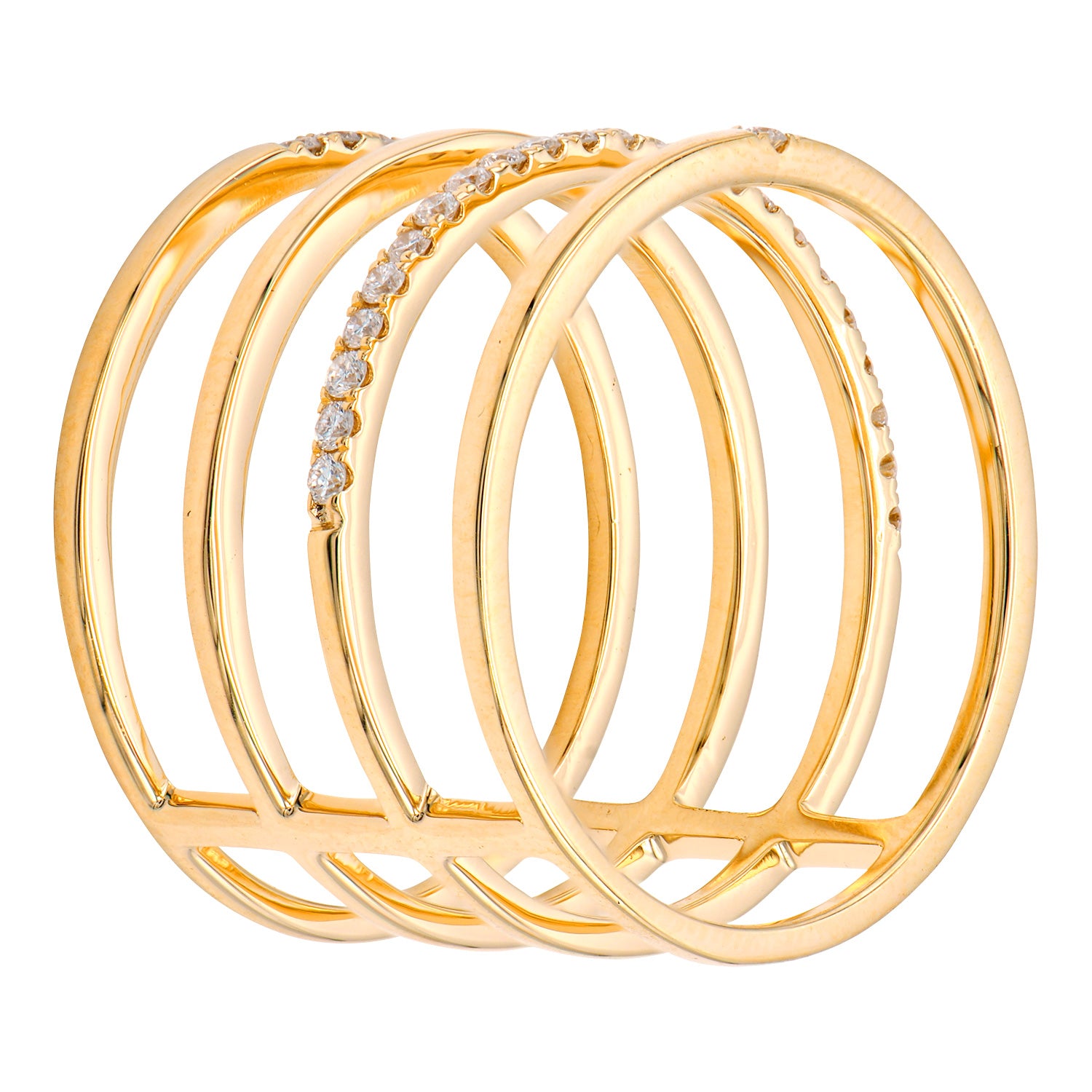 18K Rose Gold Fashion Diamond Ring, 0.15ct