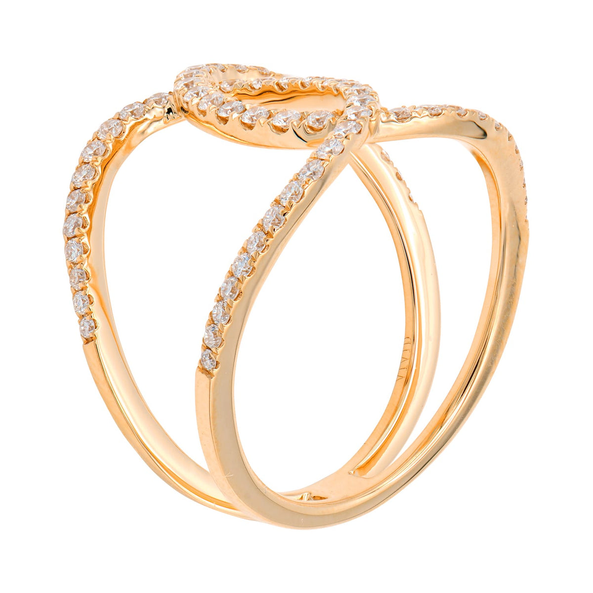 18K Rose Gold Fashion Diamond Ring, 0.47ct