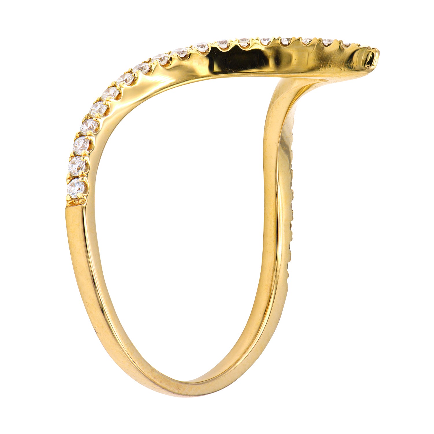 18K Yellow Gold Fashion Diamond Ring, 0.19ct
