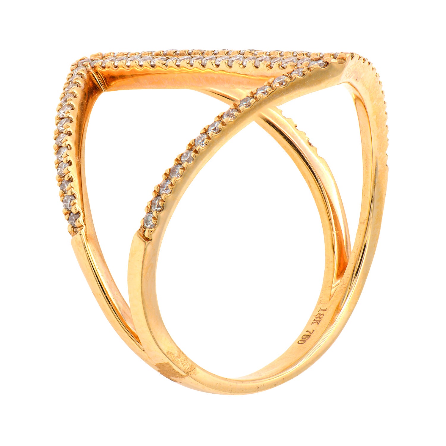 18K Rose Gold Fashion Diamond Ring, 0.34ct