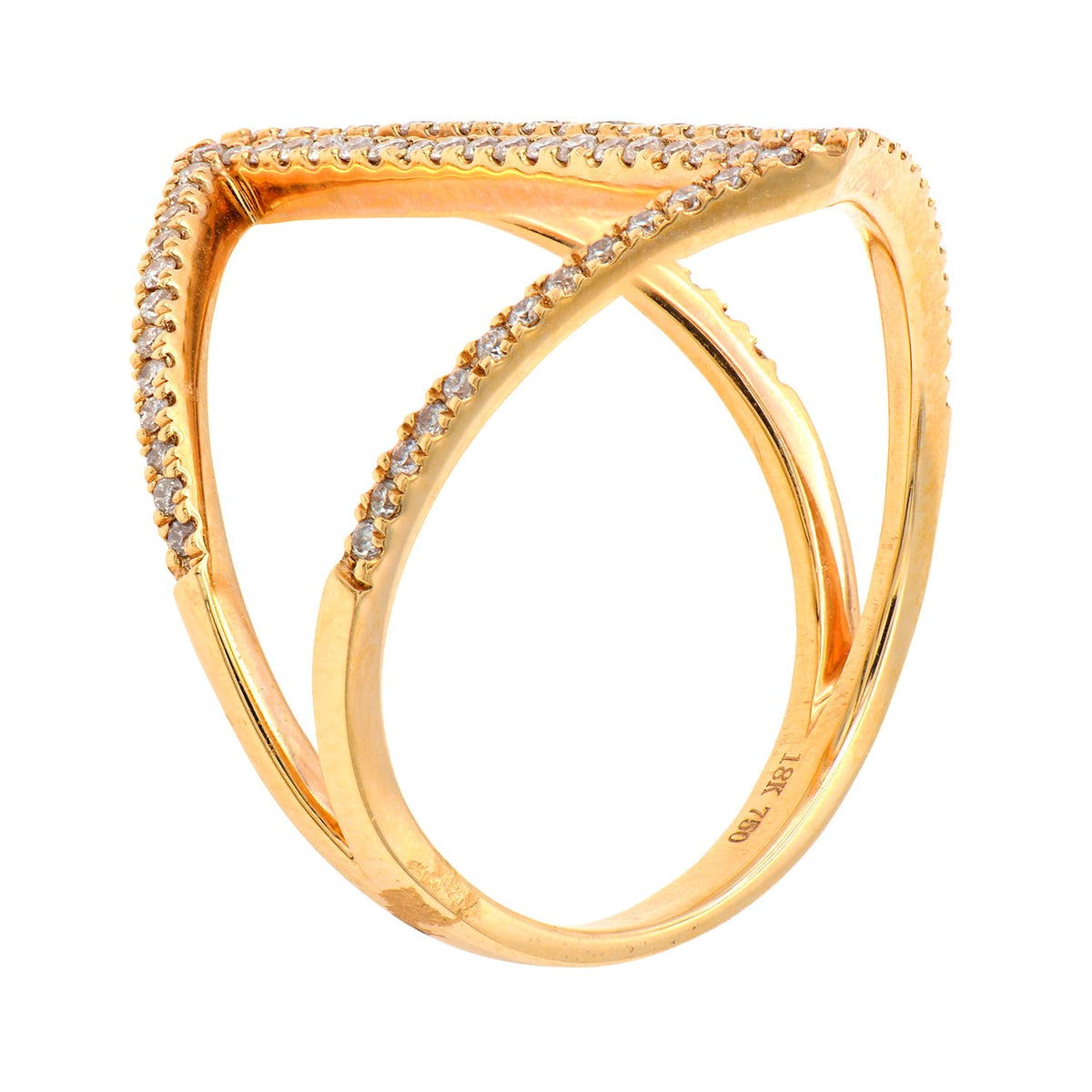 18K Rose Gold Fashion Diamond Ring, 0.34ct