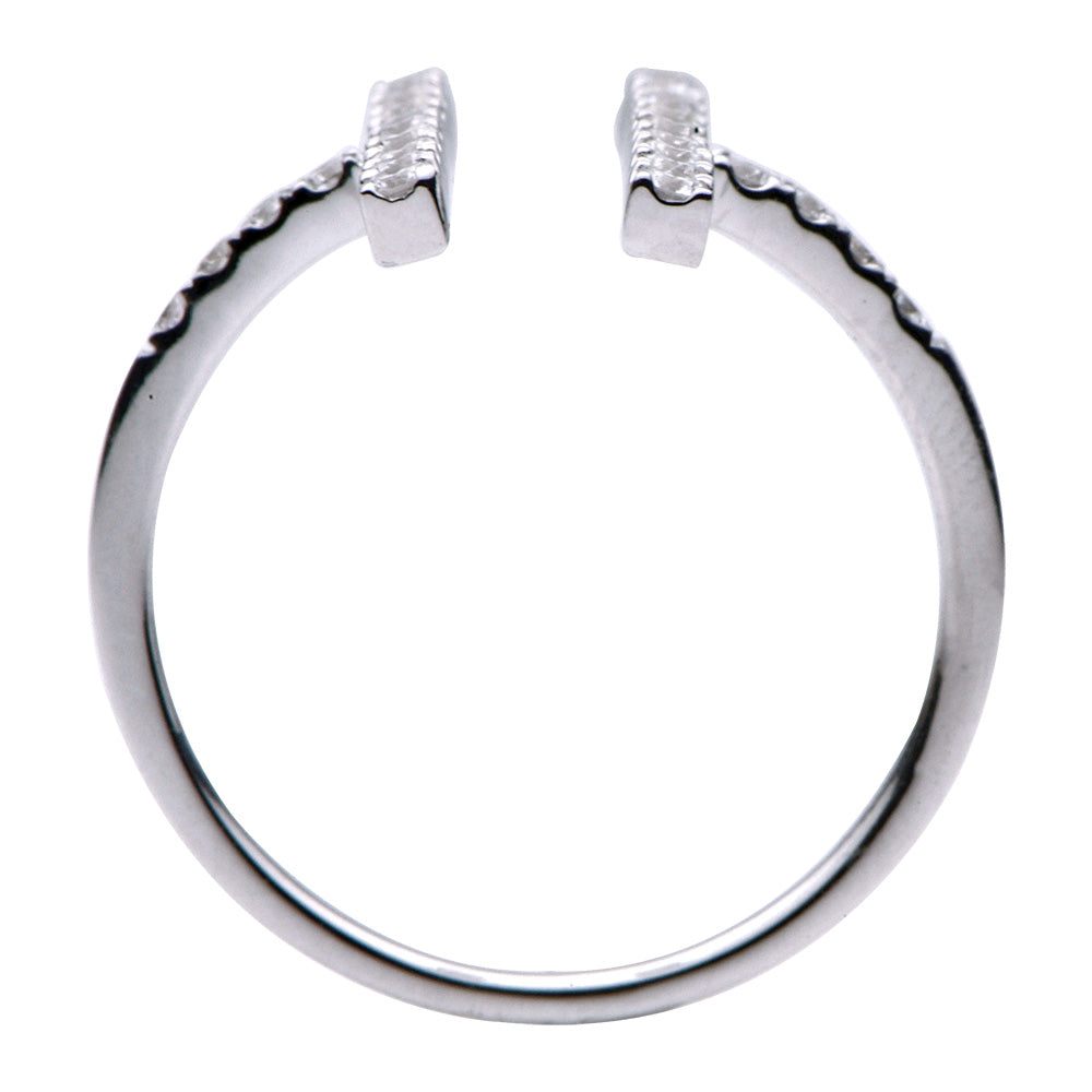14K White Gold Open Bar Ring, 0.4ct