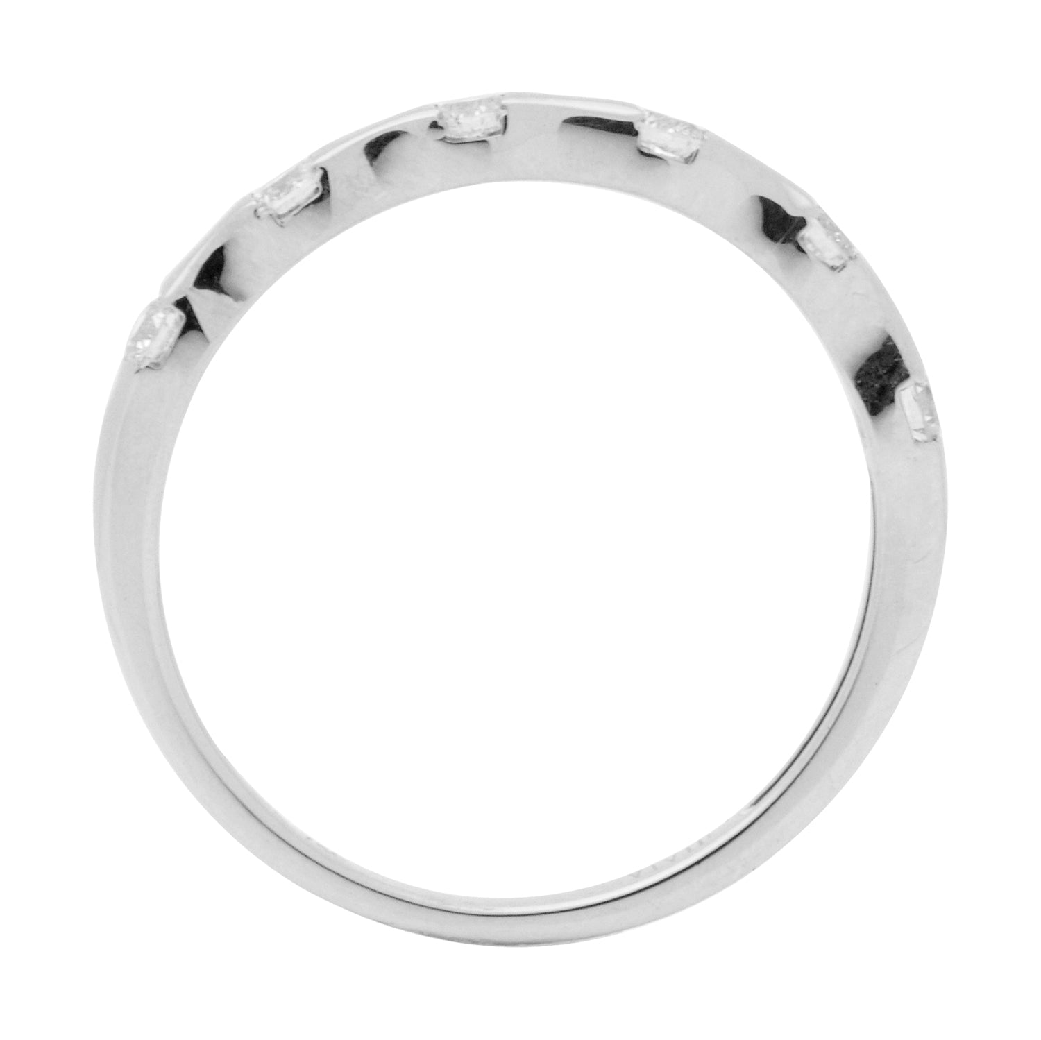 18K White Gold Diamond Band, 0.17ct