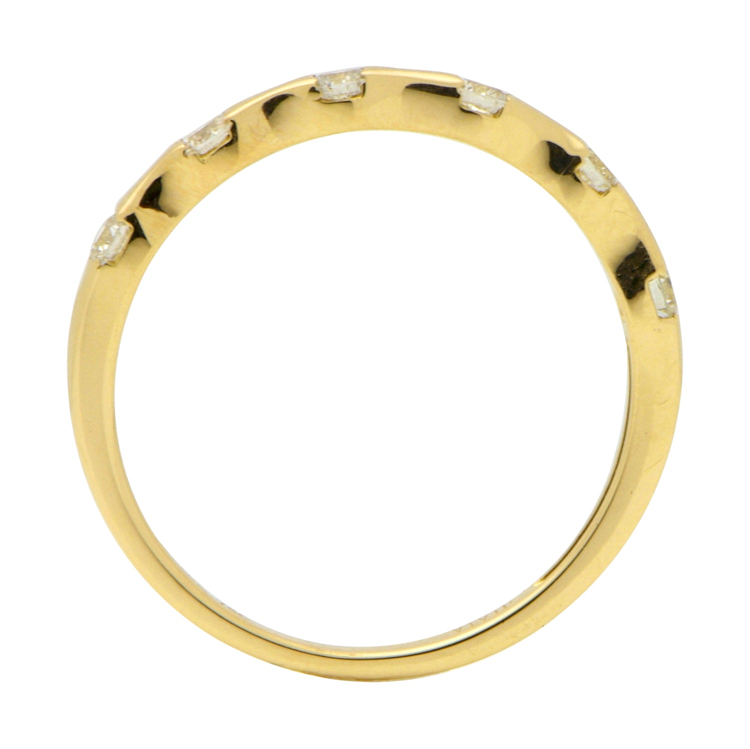 18K Yellow Gold Diamond Band, 0.21ct