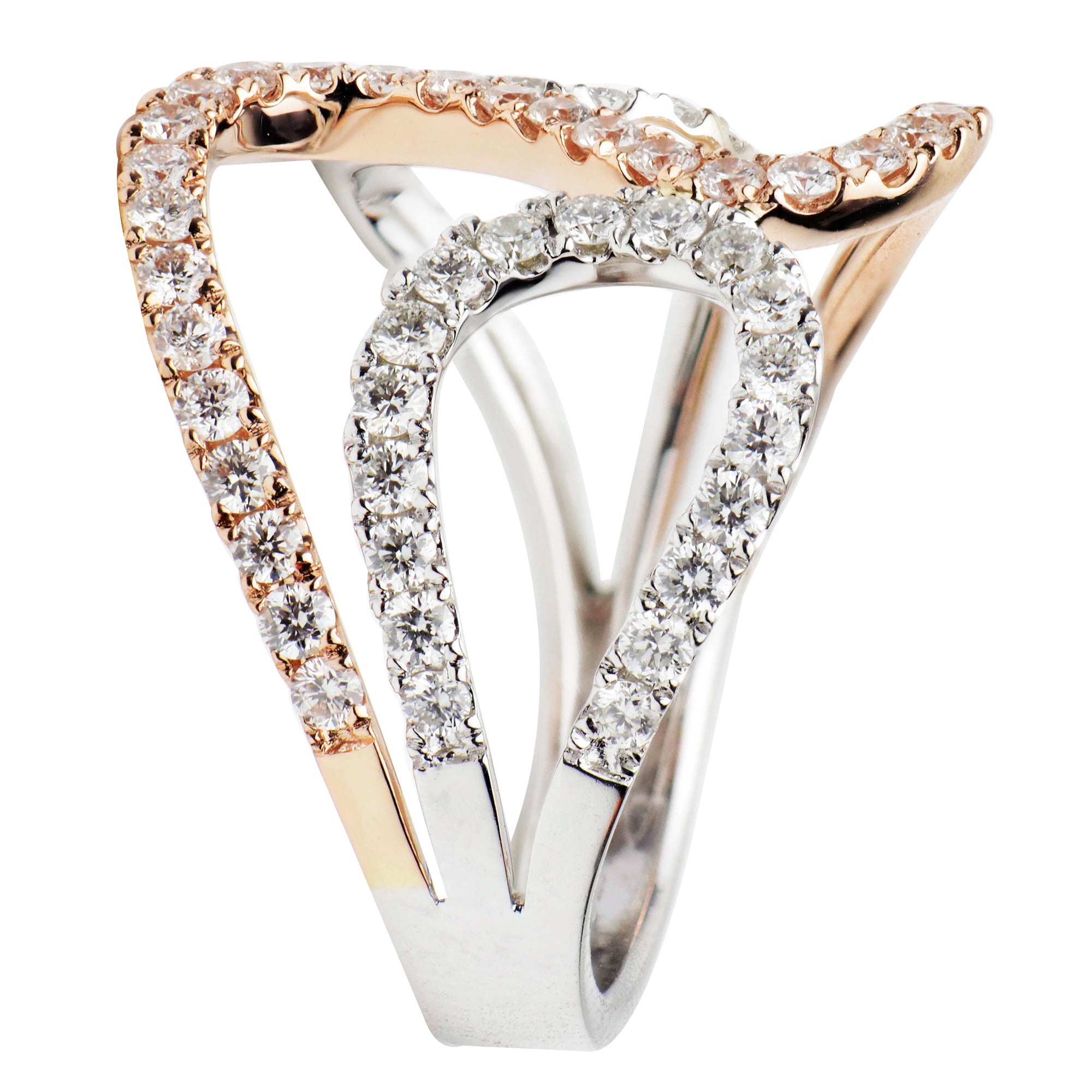 18K White GoldR Fashion Diamond Ring, 0.98ct