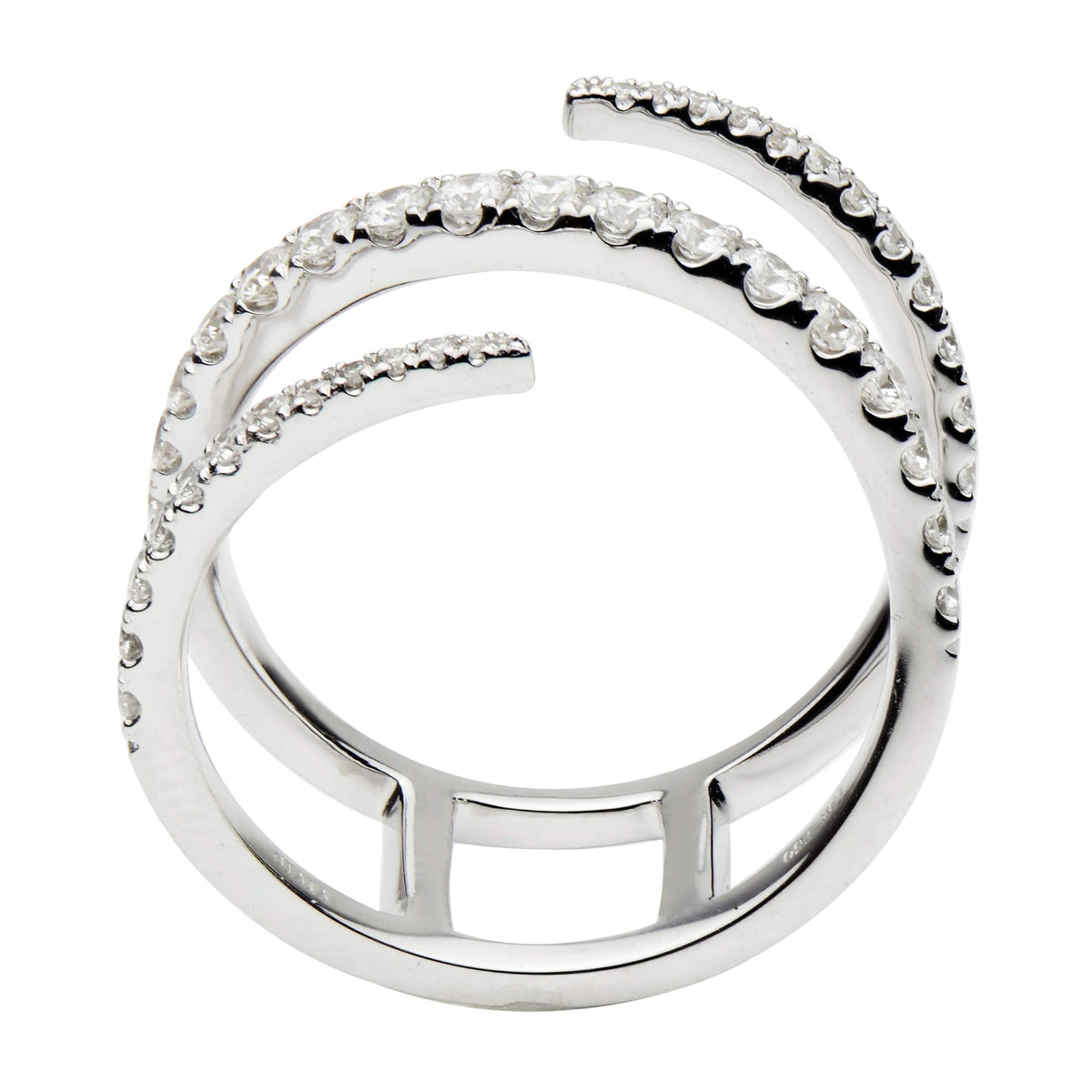 14K White Gold Swizzle Ring, 0.56ct