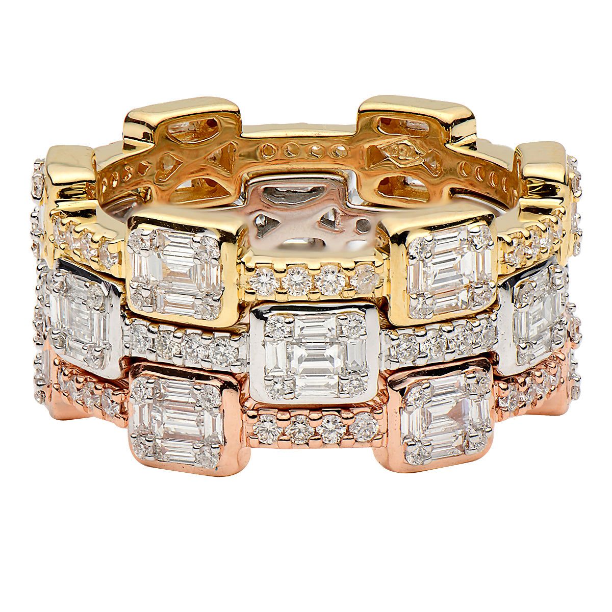 18KWRY Diamond Baguette Illusion Fashion Ring