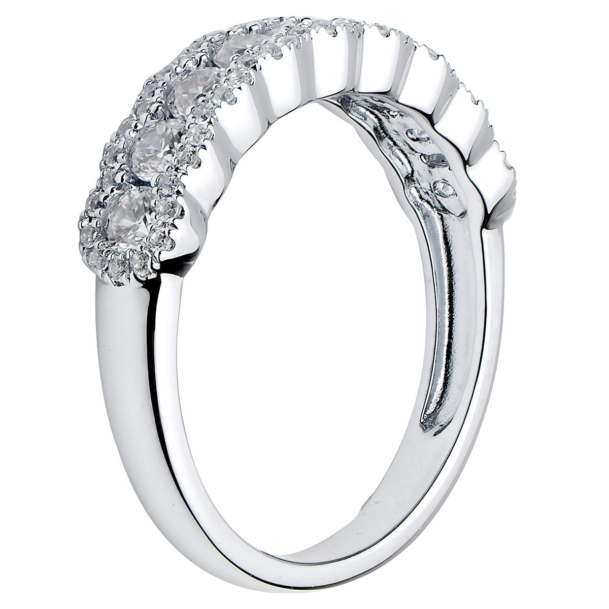 18K White Gold Diamond Band, 0.82ct