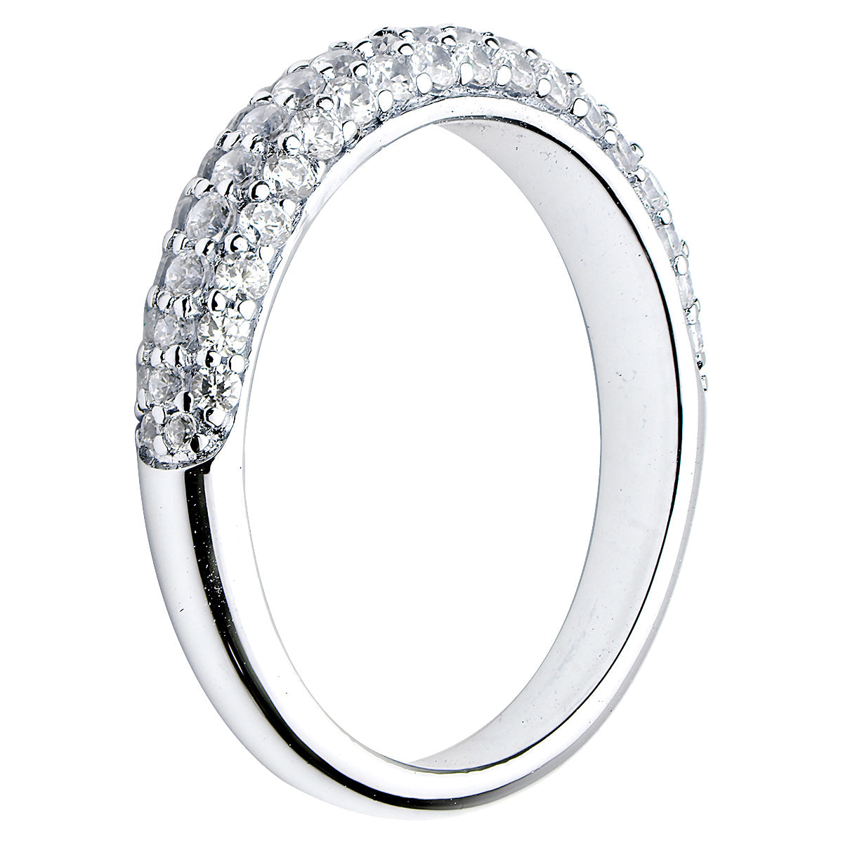 18K White Gold Diamond Band, 7-8mm, 0.71ct