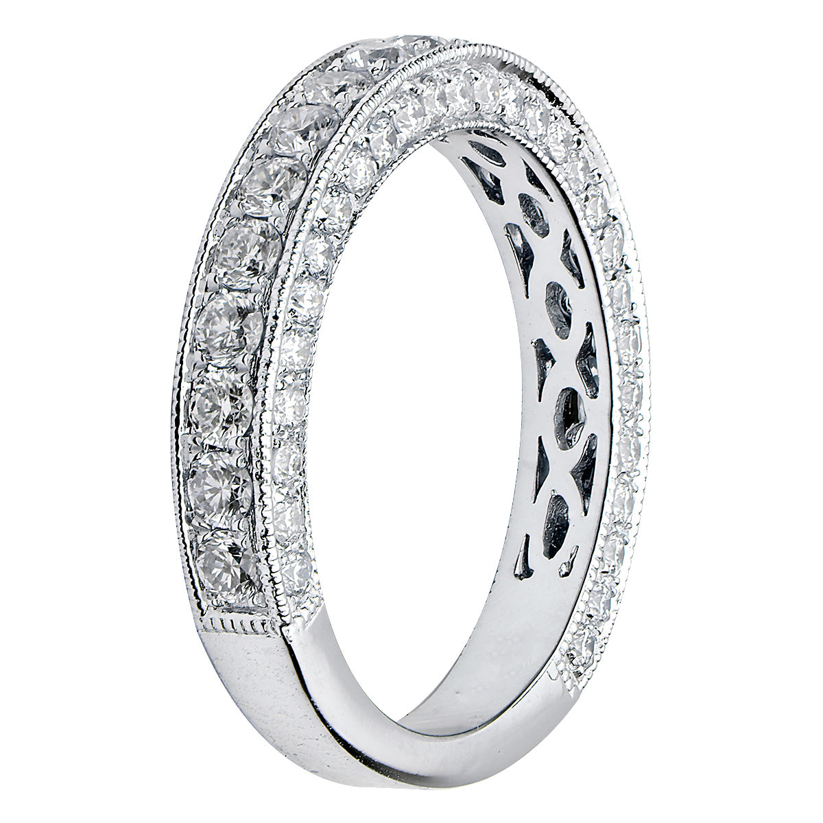 18K White Gold Diamond Band, 1.07ct