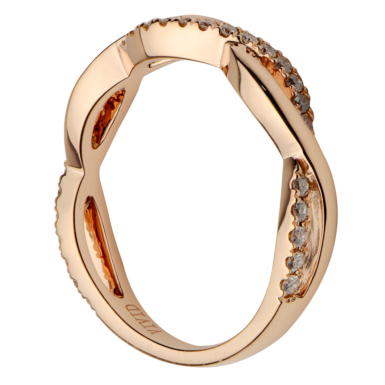 18K Rose Gold Diamond Band, 0.22ct