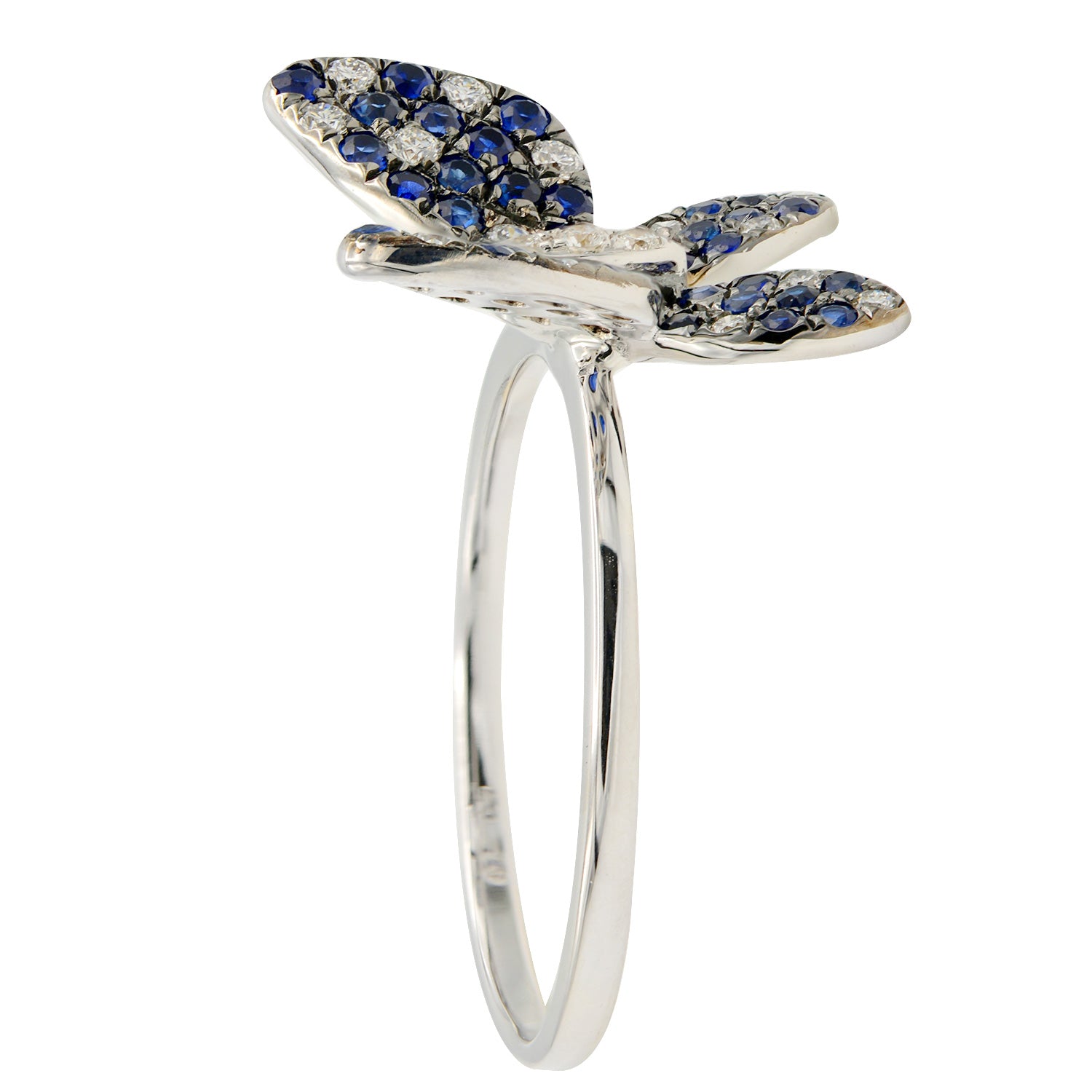 18K White Gold Blue Sapphire Fashion Ring, 0.47ct