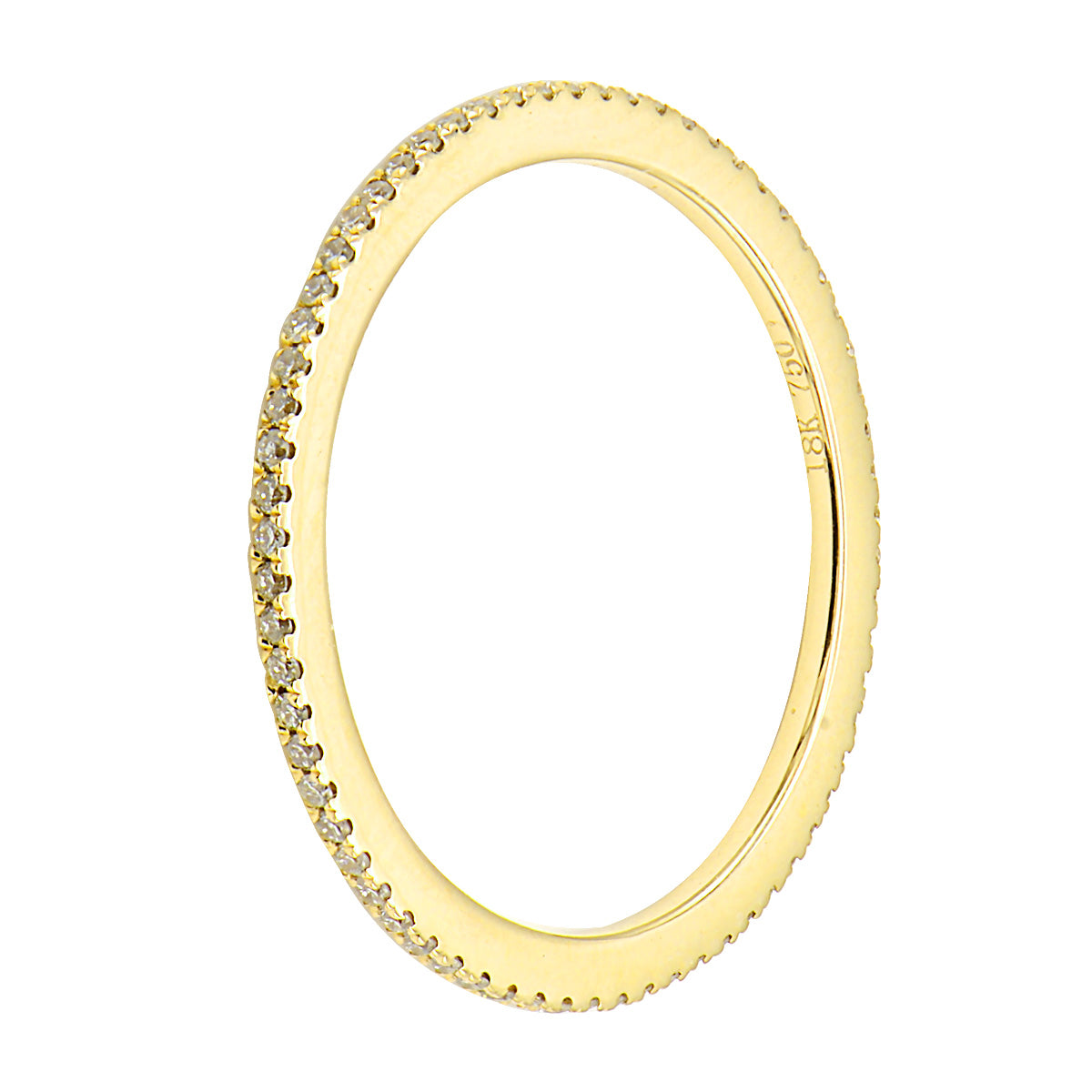 18K Yellow Gold Diamond Band, 0.14ct