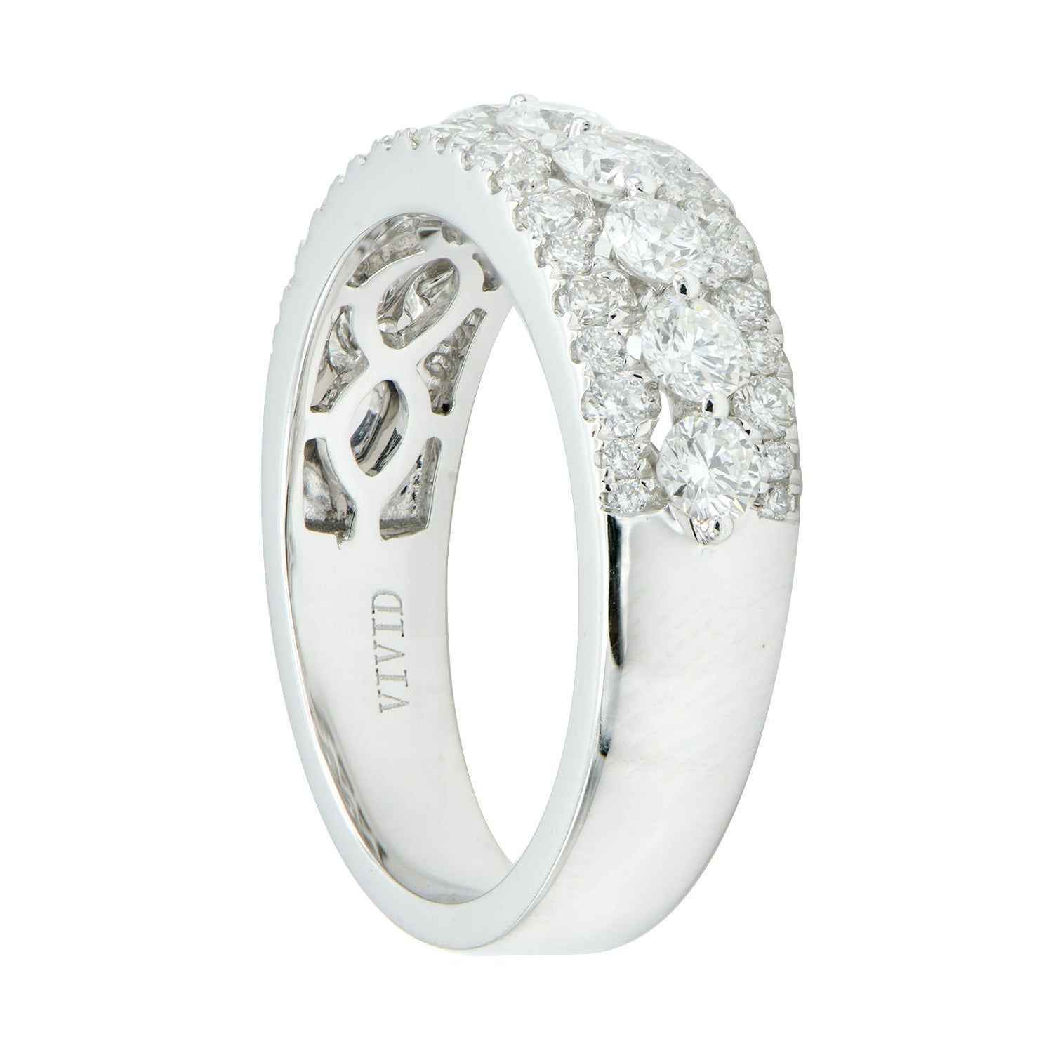 18K White Gold Diamond Band, 1.2ct